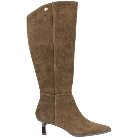 Botas de Caña Alta en Piel Serraje con Tacón Fino Kitten Heel - Top3 SS798
