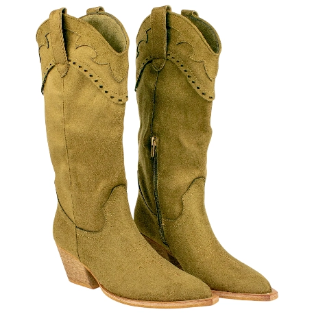 Bota Campera Marrón Tacón Ancho Medio Corina