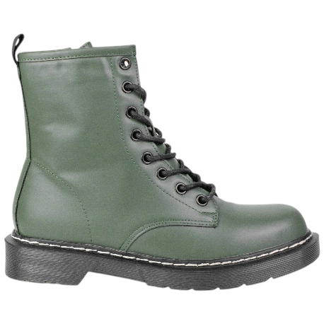 Botas Militares para Mujer con Forro de Pelo y Cremallera - Prisska GX320