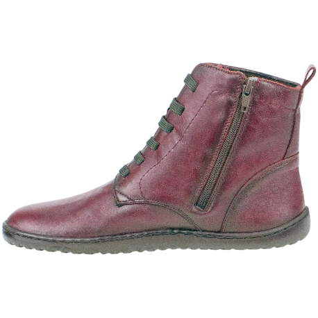 Botín Barefoot Mujer Piel Cordones y Cremallera Plano Vivant V-2753