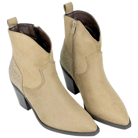 Botines Cowboy Impermeables con Tacón y Cremallera - D Angela DRB29149