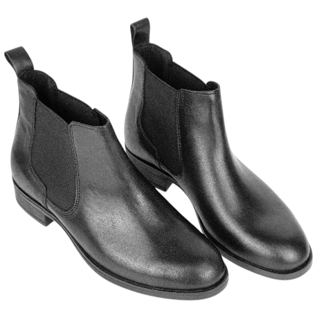 Botines Chelsea de Piel Negros con Elásticos Laterales y Tacón Bajo - Innovation 39244