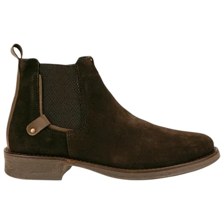 Botines Chelsea de Serraje Marrón para Hombre con Cremallera y Plantilla de Gel - Innova Shoes 1700