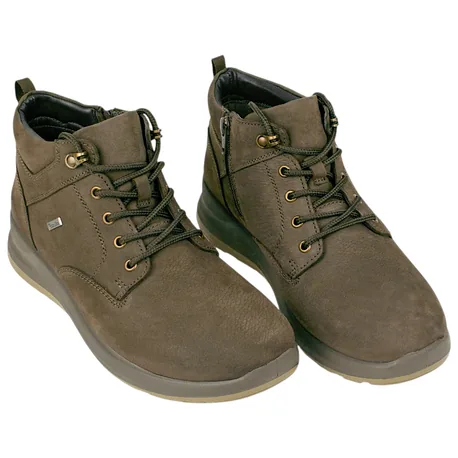 Botín Nobuck Piel Marrón Chocolate Cordón y Cremallera Waterproof Plano St. Gallent NETO-04