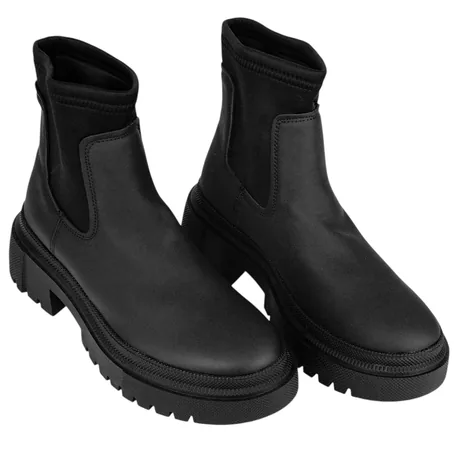 Botín Chelsea Plataforma Licra Negro Marquiiz 9513A