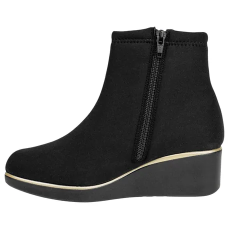 Botín Waterproof Negro Licra Adaptable Plantilla Extraíble Cuña Media Doctor Cutillas 64816