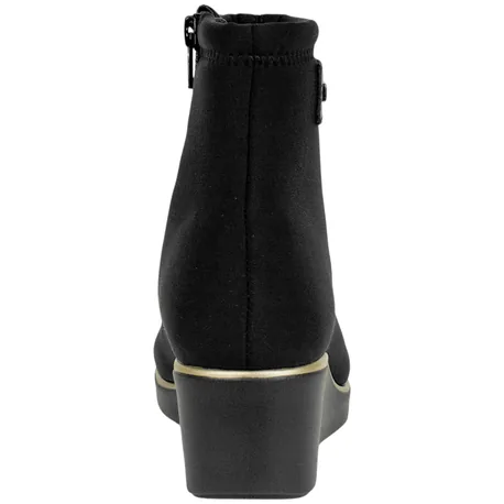 Botín Waterproof Negro Licra Adaptable Plantilla Extraíble Cuña Media Doctor Cutillas 64816