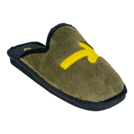 Zapatillas de casa abiertas para hombre verdes con diseño Buen Camino