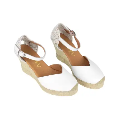 Alpargata Cuña Alta De Esparto Blanca para Mujer