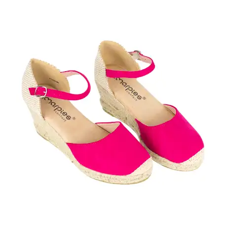 Alpargatas Con Cuña Media Fucsia y Pulsera al Tobillo