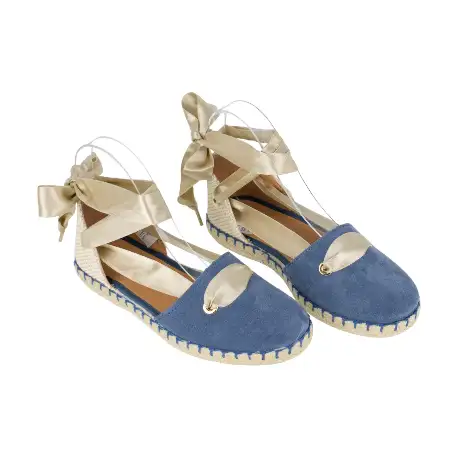 Alpargata  Plana de Esparto Azul Para Mujer