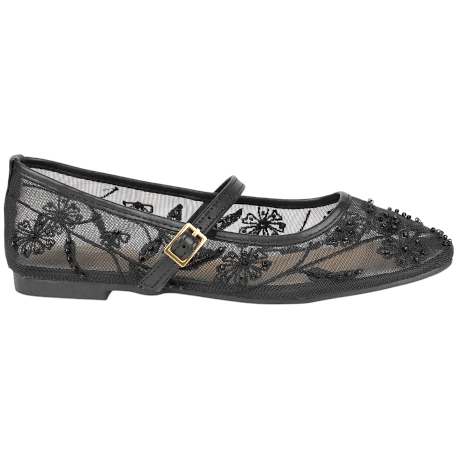 Merceditas de Malla Bordada con Pedrería para Mujer - Ideal Shoes 2277