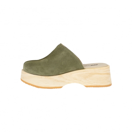 Zuecos Tacon Mujer en Piel Serraje con plantilla Gel Comoda - Inway 8324