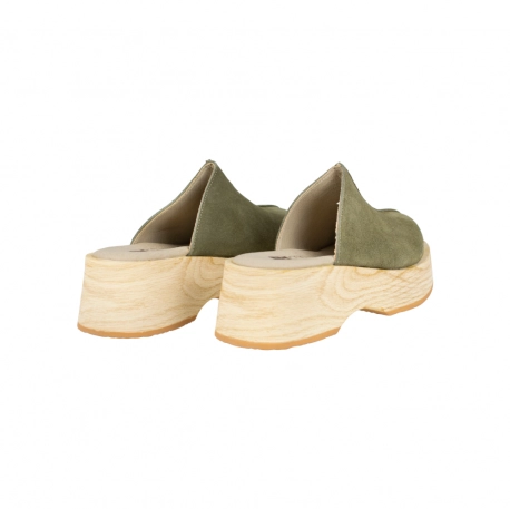 Zuecos Tacon Mujer en Piel Serraje con plantilla Gel Comoda - Inway 8324