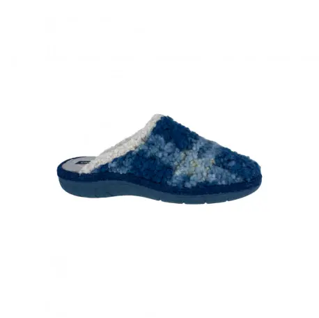 Zapatillas de Estar por Casa Mujer Invierno Abiertas Azul y Verde Ribeteado Piso Cosido Confort Flex C-350 de J. Ortega talla 41
