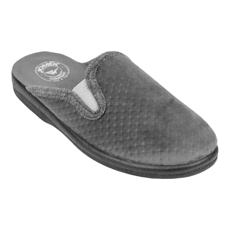 Zapatillas de casa de invierno para hombre abiertas grises guateadas