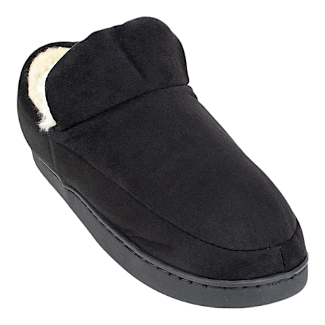 Botas de casa para hombre negras con forro de pelo