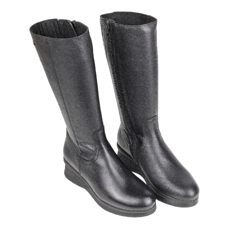 Bota Piel Cuña Media Cremallera Kaola 7620