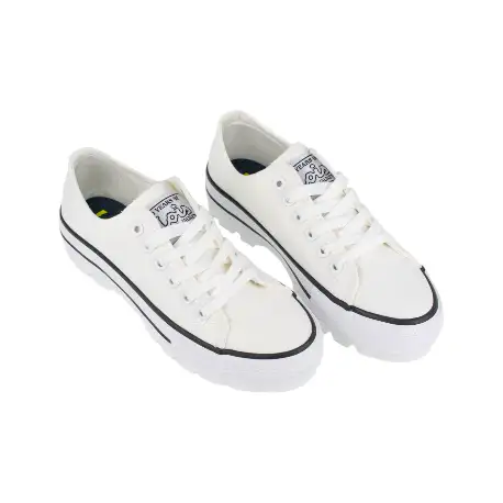 Zapatilla Lona Lois Blanca de Mujer con Plataforma puntera de goma Verano 61362