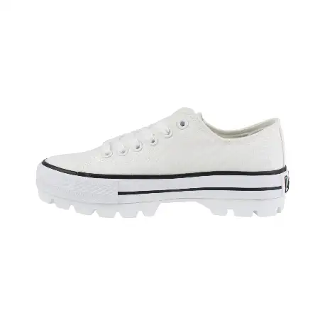 Zapatilla Lona Lois Blanca de Mujer con Plataforma puntera de goma Verano 61362