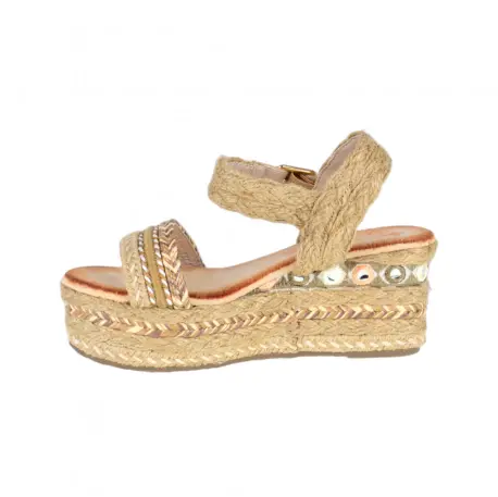 Sandalias Cuña Plataforma Alta Boho Mandarina 725DF Talla 40
