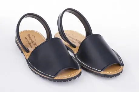 Menorquinas de Piel Azul Marino para Mujer