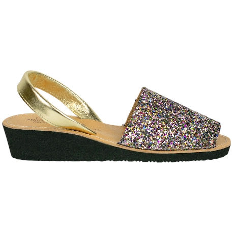 Menorquinas cuña Glitter Mujer 562