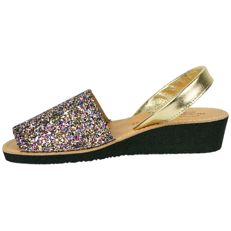 Menorquinas cuña Glitter Mujer 562
