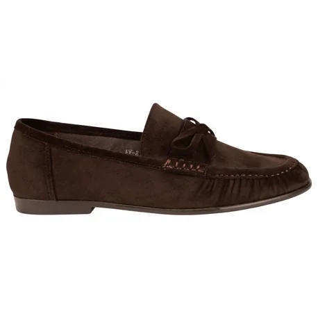 Mocasín Mujer Plano Marrón Chocolate Antelina Joia FF-81