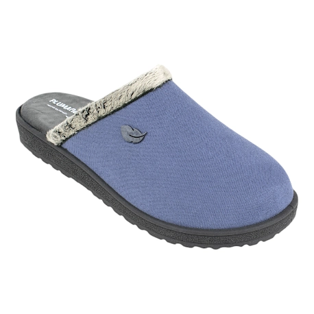 Zapatillas de casa abiertas para hombre azules de puntera ancha