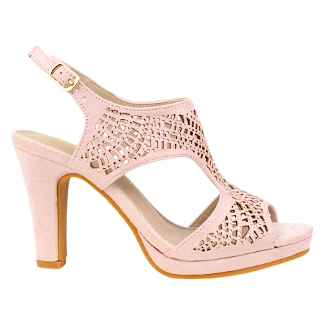 Sandalias de Fiesta con Tacón Alto en Rosa Palo - Prestigio C431