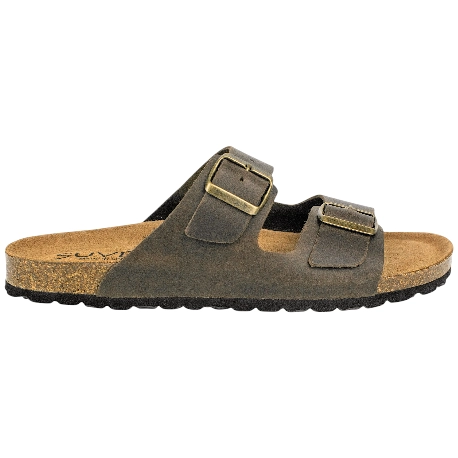 Sandalia Dos Hebillas Piel Hombre Plana Suver 520015 C