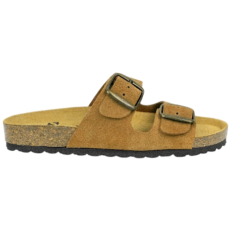 Sandalia Dos Hebillas Piel Serraje Hombre Sevillas A6190