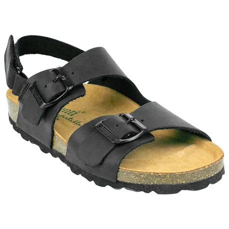 Sandalia Corcho de Mujer Beis Marron Chocolate Negro Taupe Doble Hebilla con Tira Autenti 10888