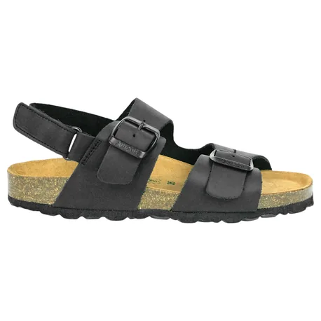Sandalia Corcho de Mujer Beis Marron Chocolate Negro Taupe Doble Hebilla con Tira Autenti 10888