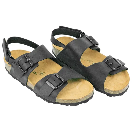 Sandalia Corcho de Mujer Beis Marron Chocolate Negro Taupe Doble Hebilla con Tira Autenti 10888