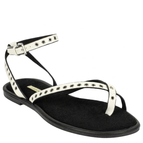Sandalia Beis Mujer Entrededo Tachas Plana Corina 6441
