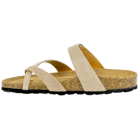 Sandalia Bio Dedo Piel Serraje Plana Hebilla Suver 520012