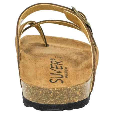 Sandalia Bio Dedo Piel Serraje Plana Hebilla Suver 520012