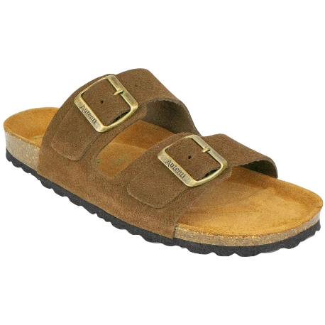 Sandalia Bio Doble Hebilla Piel Serraje Autenti 3195