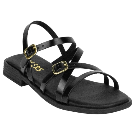 Sandalia Piel Tiras Finas con Hebillas Plantilla Gel Plana Wikers T-162836