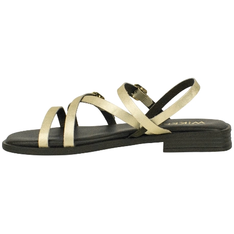 Sandalia Piel Tiras Finas con Hebillas Plantilla Gel Plana Wikers T-162836