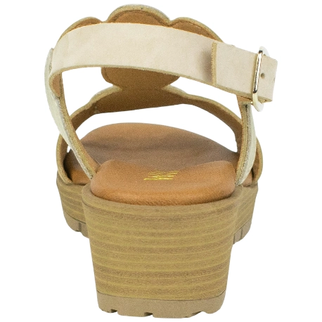 Sandalias de Piel para Mujer con Cuña y Plantilla de Gel - Wikers T-90863