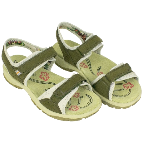 Sandalia Trekking Mujer Plana Piel Verde St. Gallen Genil 