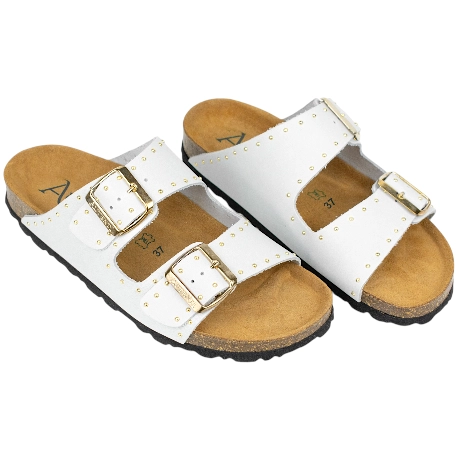 Sandalias Hebillas Bio Con Tachas Piel Autenti 13843