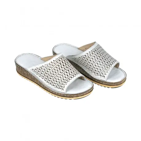 Zueco de Piel Cómodo Mujer Blanco