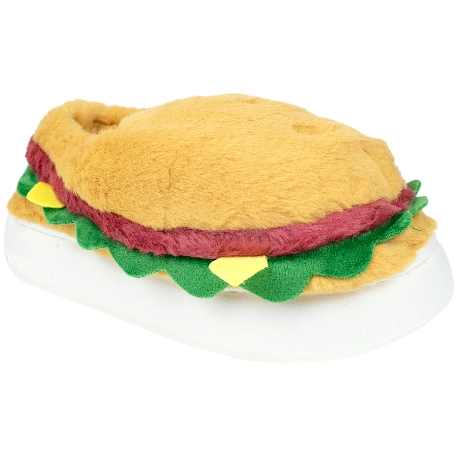 Zapatillas de casa cerradas para hombre con forma de hamburguesa