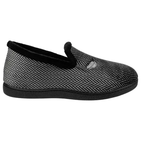 Zapatilla Cerrada Estampado Negro a Rayas Plana Eco-Flex 12027
