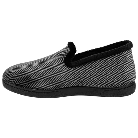 Zapatilla Cerrada Estampado Negro a Rayas Plana Eco-Flex 12027