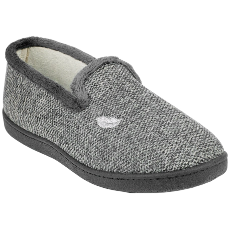 Zapatillas de casa cerradas para hombre grises de tejido jaspeado